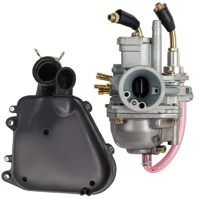 LIYYOO Carburetor + Air Filter Box Assembly Housing Kit For Polaris Predator 90 Manual Choke 90cc Carb Sportsman 90 Yamaha JOG 90 100 90cc 100cc 4DM Scrambler 90 2001-2003,by LIYYOO - Image 1